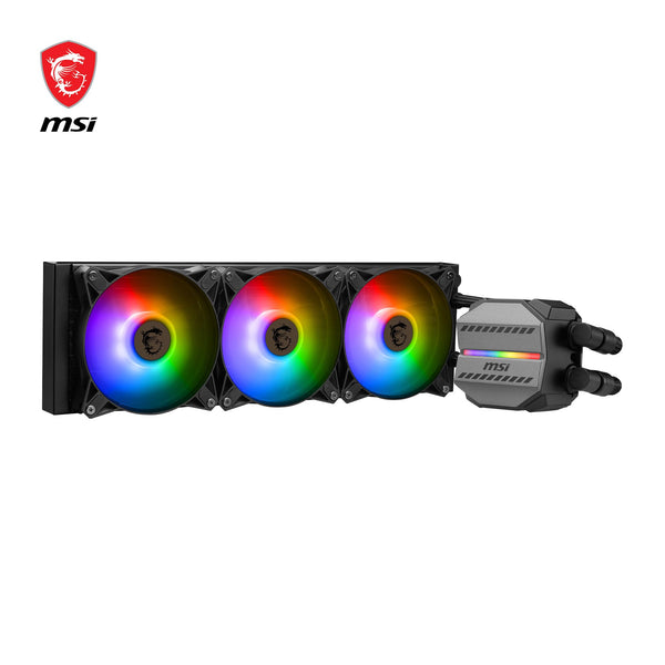 MSI MAG CORELIQUID 360R V2 AIO CPU Liquid Cooler - Rotatable ARGB Blockhead, Integrated Radiator Pump, Split-Flow Water Cooling, Evaporation-Proof Tubing, Easy to Install - AMD & Intel Compatible