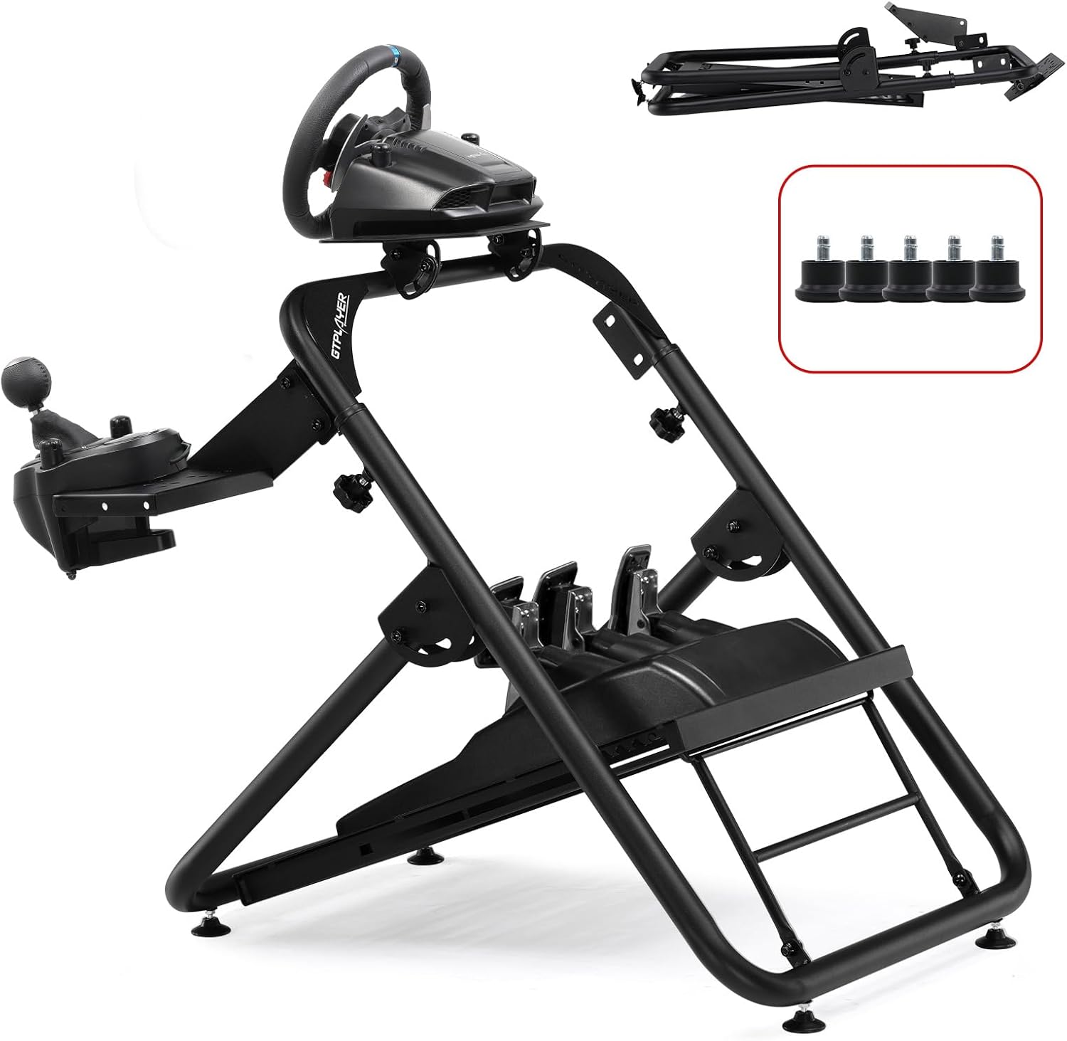 GTPLAYER Steering Wheel Stand, Height Adjustable Racing Wheel Stand Fit for for G25 G27 G29 G920, Foldable Driving Simulator