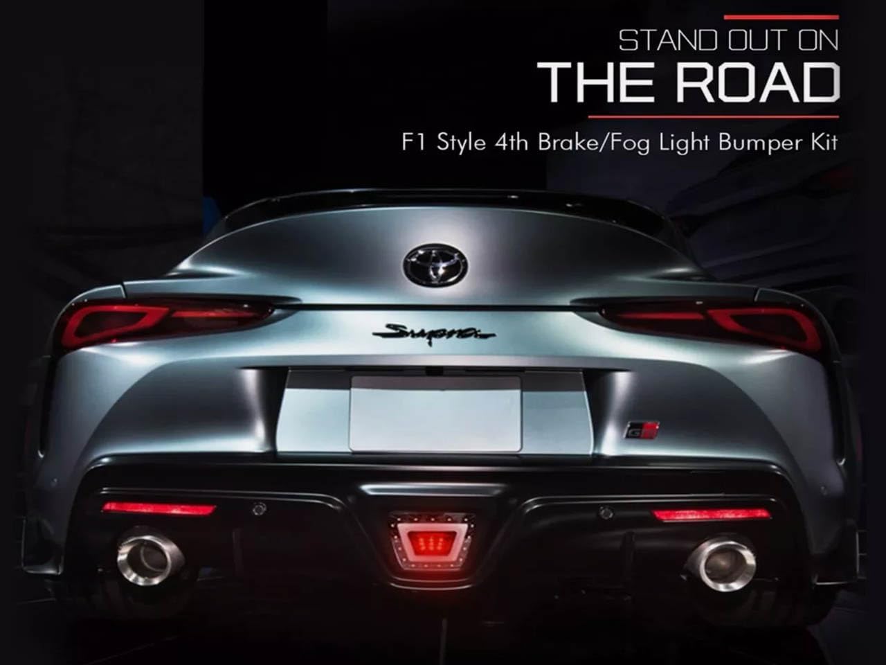 GAZOZ PERFORMANCE F1 4th Brake/Fog Light Bumper Kit for 2020+ Supra - Multifunction LED with Smoked Lens, Easy Installation, Enhanced Safety and Style