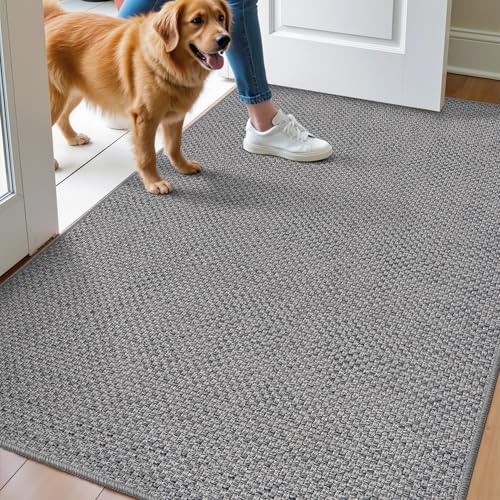 DEXI Door Matts Indoor 92 x 142 cm, Dirt Trapper Doormats Inside with Non Slip Rubber Backing, Low Profile Absorbent Entrance Mat for Muddy Shoes and