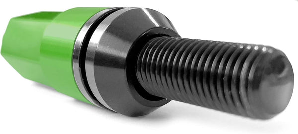 OMP SPEED Set of 20 Green & Black Wheel Bolts Screws with Metric M12 x 1.5 Wrench 17-19 Long Threaded 28 mm with Aluminium Green Protector 7075 + DIN 12.9