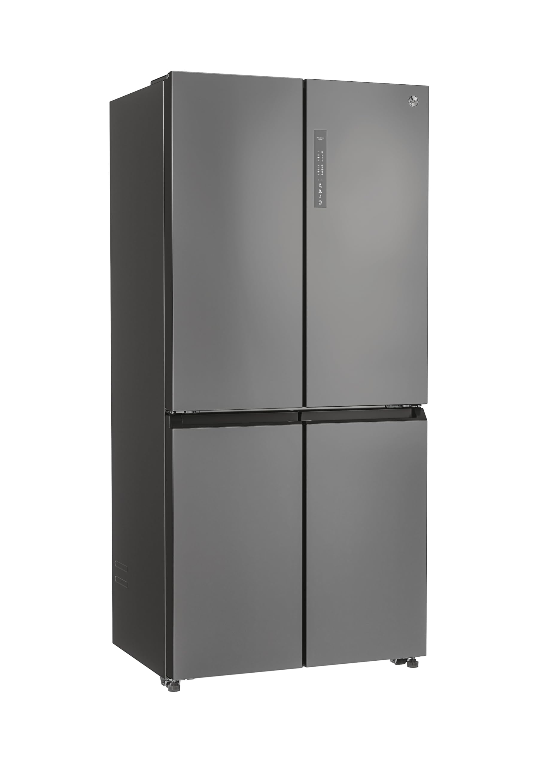 Hoover Free Standing Cube Fridge Freezer, 4 Doors, No Frost, E Class, 463L Total Capacity, Non Plumbed, Silver 83x65x181cm - HHCR3818EWPL