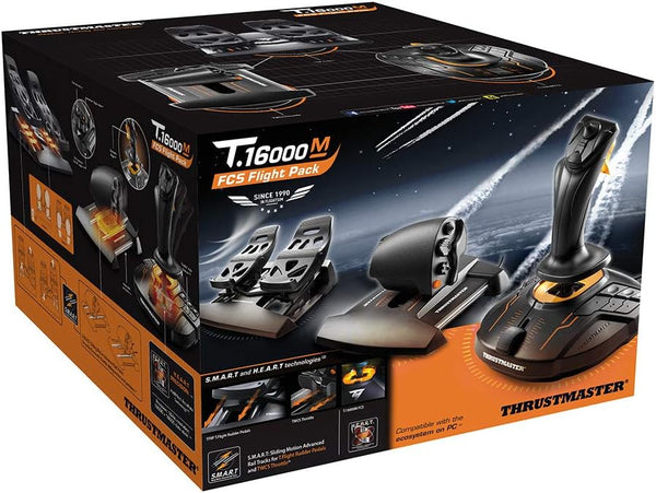 Thrustmaster T16000M FCS Flight Pack - Complete Flight Control System with Joystick, Throttle, and Rudder Pedals, Featuring H.E.A.R.T HallEffect AccuRate Technology for PC