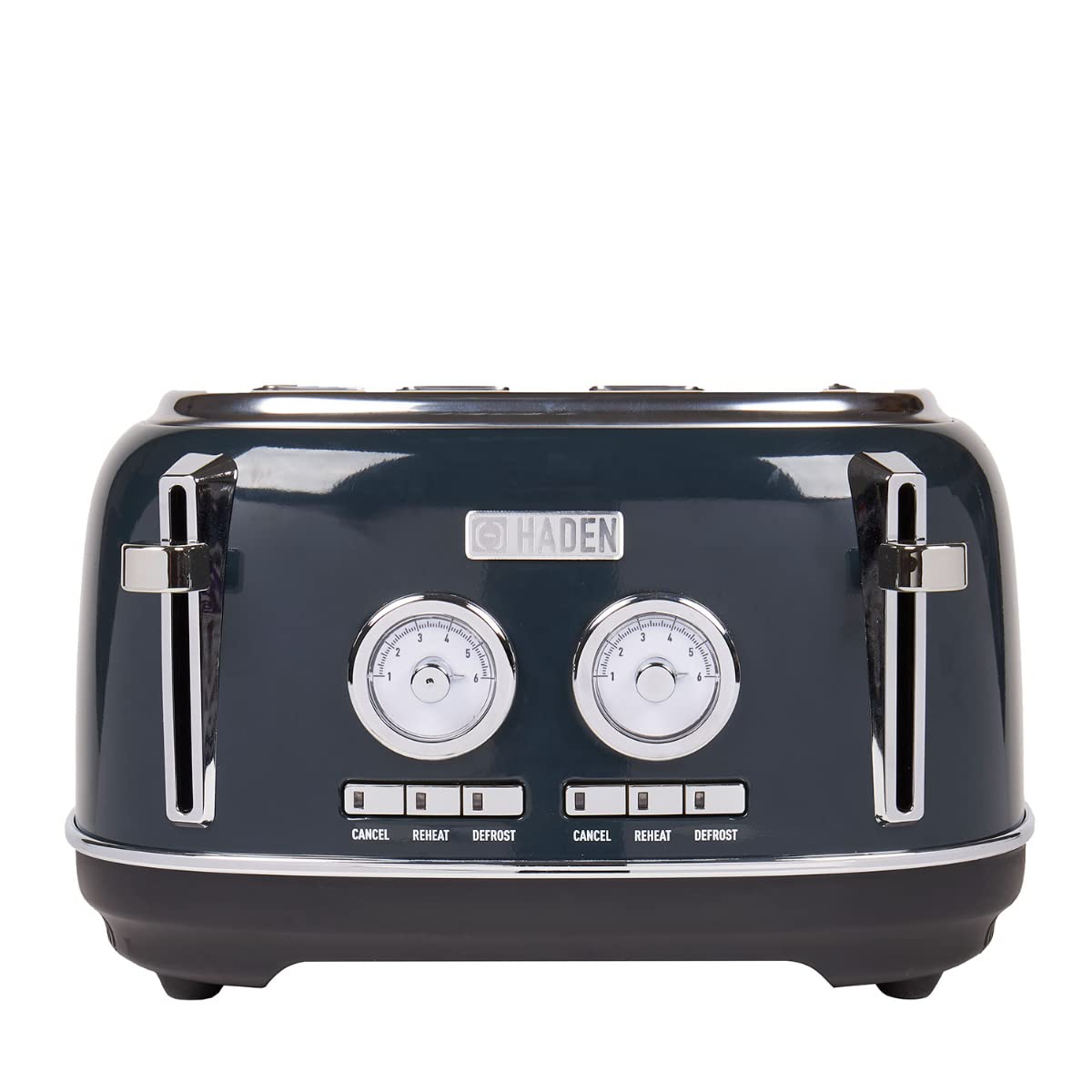 Haden Jersey Steel Blue Toaster 4 Slice  Dual Control With Adjustable Browning Controls - Self Centring Function - Reheat And Defrost Functions