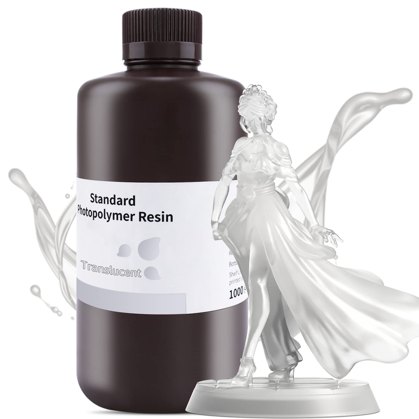 ELEGOO 8K 3D Printer Resin, Standard Photopolymer Resin 405nm UV-Curing Resin, Best for 8K/9K/12K/14K/16K LCD 3D Printer Space Grey 1000G