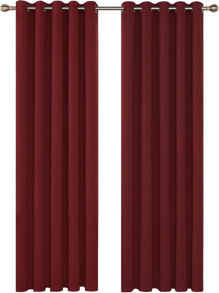 Deconovo Blackout Curtains Eyelet Super Soft Thermal Insulated Ring Top Blackout Curtains for Nursery 46 x 54 Drop Inch Dark Grey 2 Panels