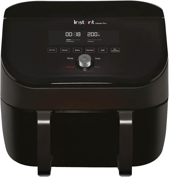 Instant Pot - Versazone Dual Black Air Fryer - Large 8.5L, Family Size - Single Double Basket with Divider - 8 in 1 - Food Dehydrate, Grill, Bake, Roast, Reheat, Non-Stick, Easy Clean, Dishwasher Safe