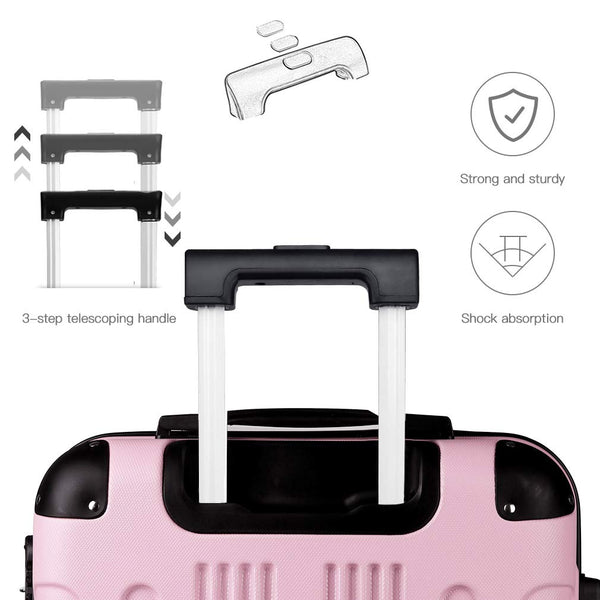 Kono 28 Inch Large Hard Shell Luggage Lightweight ABS 4 Wheels Spinner Business Trip Trolley Case Suitcase (Grey)