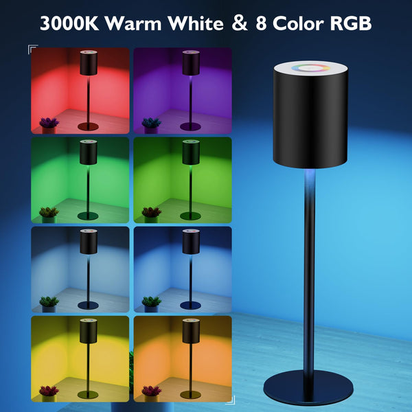 Aomeya Touch Control Table Lamp, 3-Way Dimmable Bedside Lamps Nightstand Lamps with Flaxen Fabric Shade for Bedroom Living Room,LED Bulb Included (Grey-1Pcs) (battery-1Pcs)