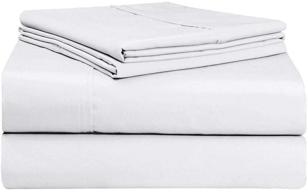 800 Thread Count - Flat Sheet - 100% Pure Egyptian Cotton Sateen Super Soft Hotel Quality Bedding - King - White