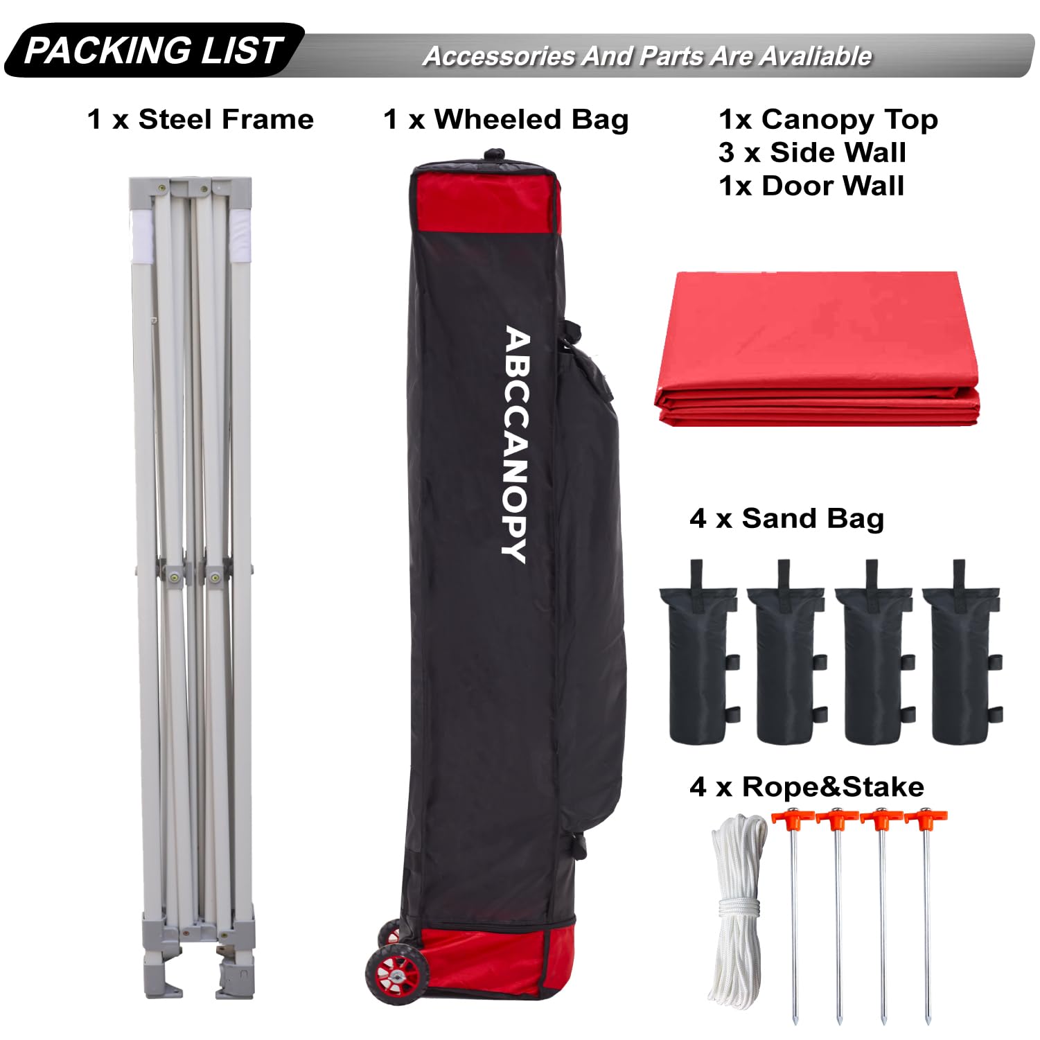 ABCCANOPY 3x6M Pop Up Gazebo Canopy Commercial Tents Market stall with 4 Removable Sidewalls and Roller Bag Bonus 4 Weight Bags (Grey)