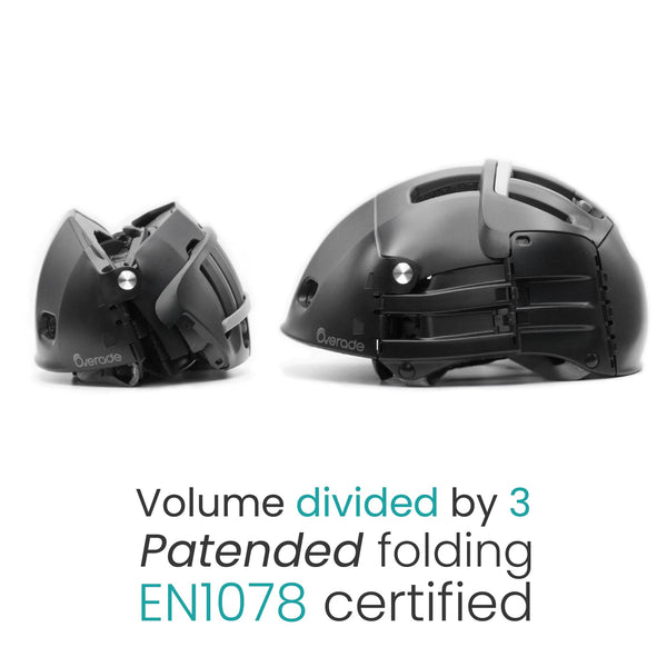 Foldable helmet Plixi Fit - for bike, e-scooter, onewheel, skateboard, e-bike - Meets CE standard, same protection as classic helmet - Volume divided