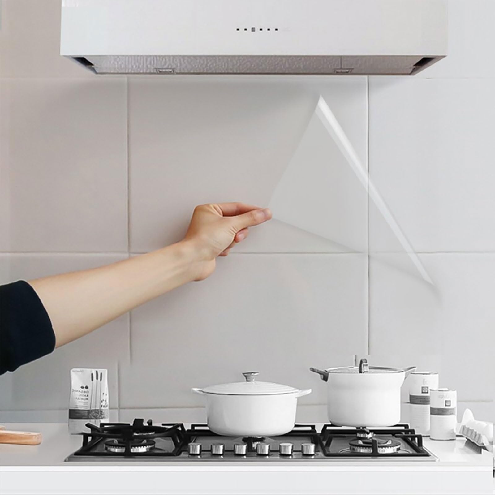 Hode Clear Sticky Back Plastic Roll, Book Cover Film for School Kitchen Wall Furniture, Transparent Self Adhesive Vinyl Film, Waterproof Protector