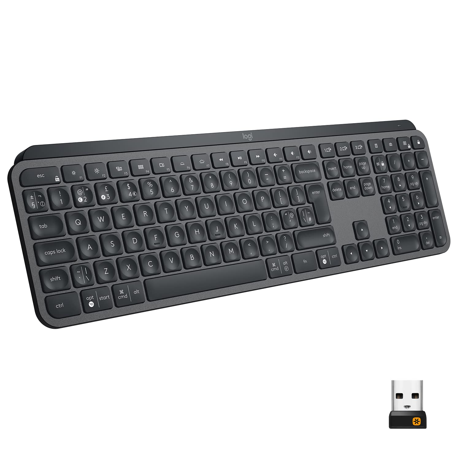 Logitech MX Keys Mini Minimalist Wireless Illuminated Keyboard, Compact, Bluetooth, Backlit, USB-C, Compatible with Apple macOS, iOS, Windows, Linux, Android, Metal Build - Graphite