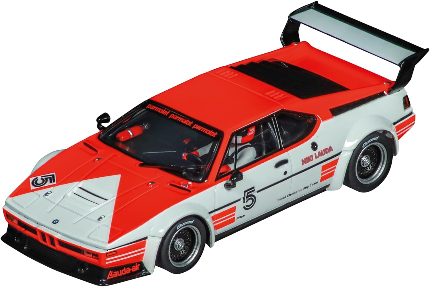 Carrera 20032032 Digital 132 BMW M1 Procar Niki Lauda, No.5 Hockenheim, 1979 1:32 Scale Slot Car, With Front, Rear & Brake Lights Suitable For Ages 8 Years+