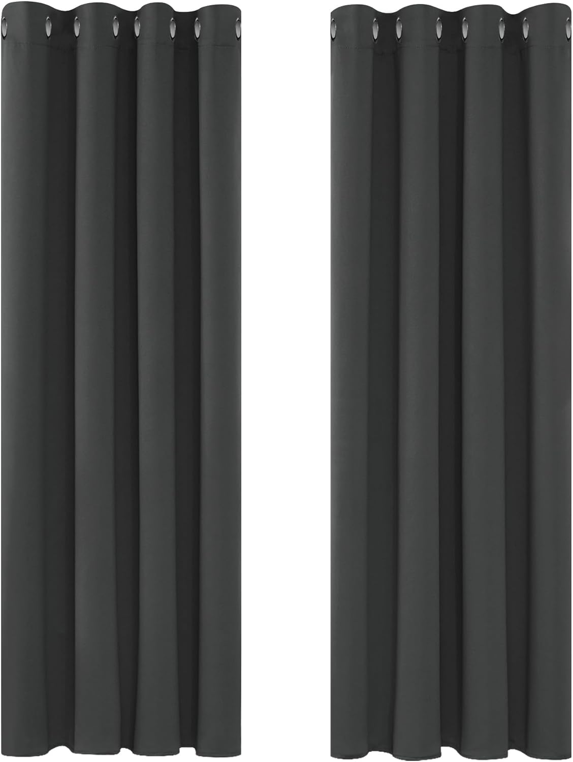 Deconovo Blackout Curtains Eyelet Super Soft Thermal Insulated Ring Top Blackout Curtains for Nursery 46 x 54 Drop Inch Dark Grey 2 Panels