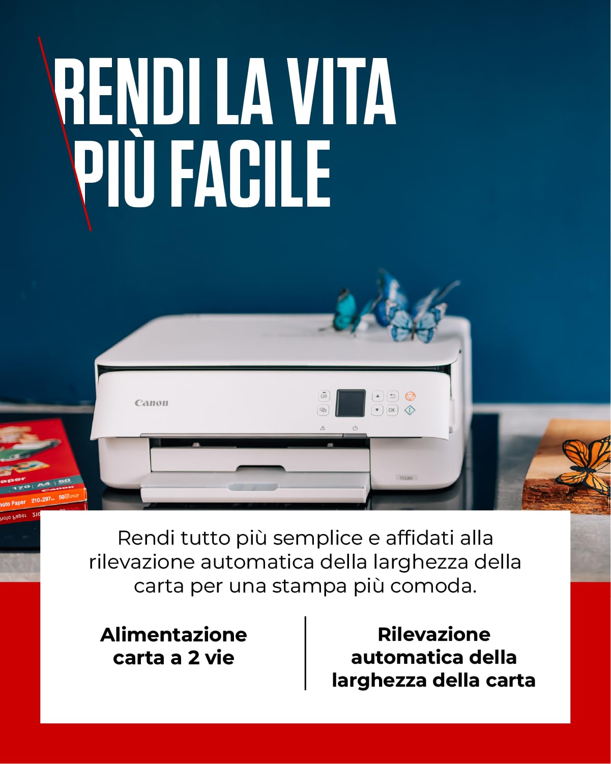 Canon PIXMA TS5350i Wireless Colour 3-in-One Inkjet Printer, Photo Paper Bundle (Black) - Compatible with PIXMA Print Plan; includes PP-201 Glossy II Photo Paper Plus, 20 sheets