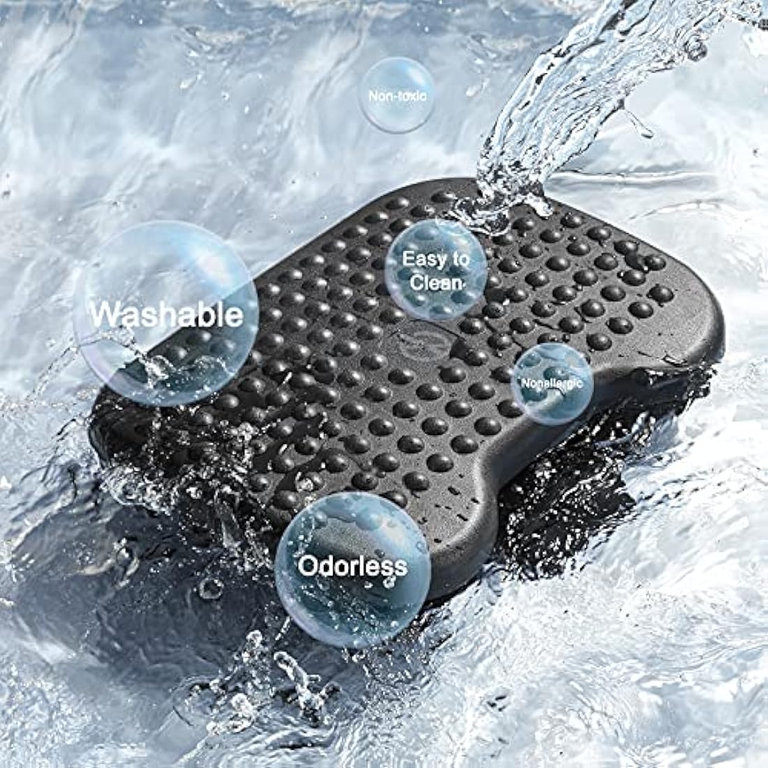 HUANUO Adjustable Under Desk Footrest, Foot Rest for Under Desk at Work with Massage, Foot Stool with 3 Height Position & 30 Degree Tilt Angle Adjustment for Home, Office