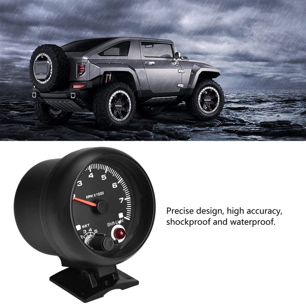 TKSE Tachometer 12V, 0-8000 RPM Car Universal Tachometer Rev Counter Tacho Gauge Meter LED Shift Light