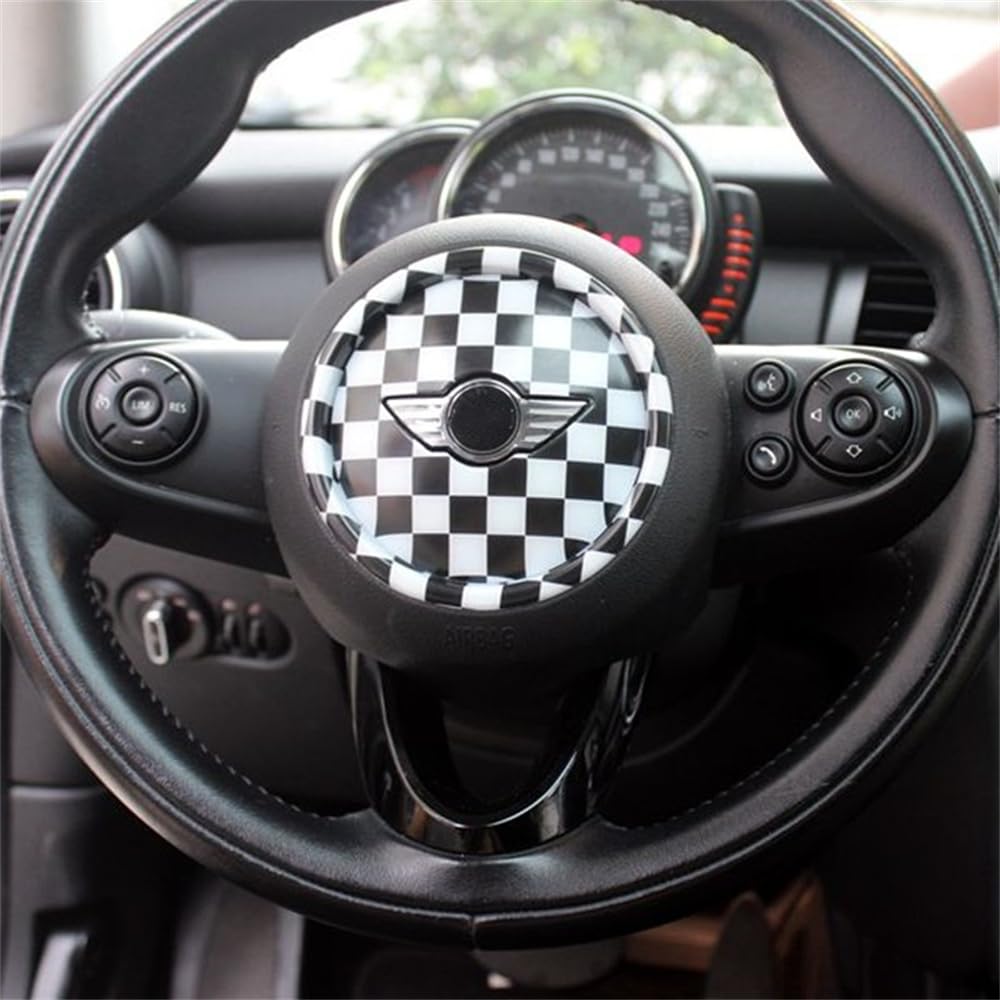 ABS Plastic Steering Wheel Decoration Trim Cover Sticker Shell for Mini Cooper F54 Clubman F55 Hardtop F56 Hatchback F57 Convertible F60 Countryman 2014~2020 (Union Jack Gray)