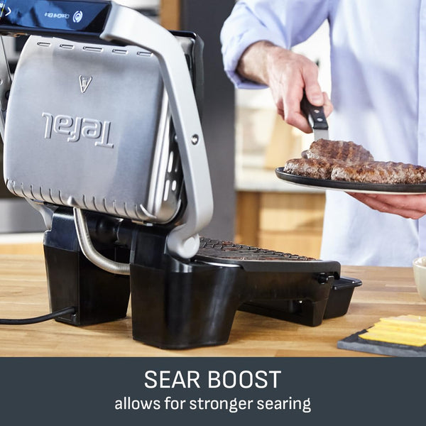 Tefal GC722D40 Optigrill Plus X-Large Grill with 9 Automatic Settings and Cooking Sensor, Non Stick Removable Plates, Automatic Settings and Cooking Sensor, Stainless Steel, Xl