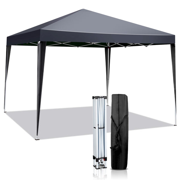 Outopee 3m x 3m Ez Pop Up Canopy Tent with 4 SideWalls, Outdoor Gazebo Portable Instant Canopy for Commercial Events, Party, Backyard BBQ, Camping, Blue