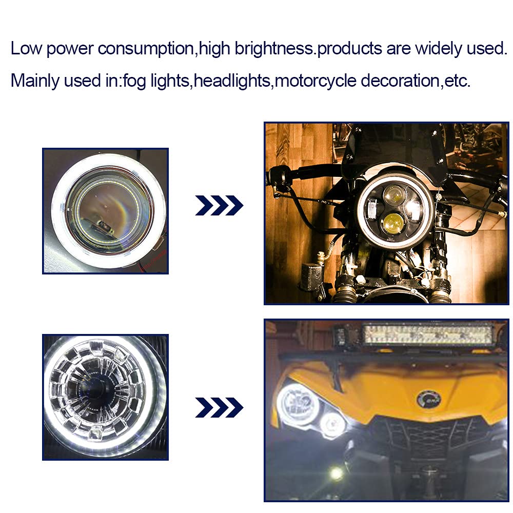 Qasim Car Angel Eyes COB Light Halo Ring 120MM 93SMD Headlight Lamp White 12V 24V(Pack of 2PCS)