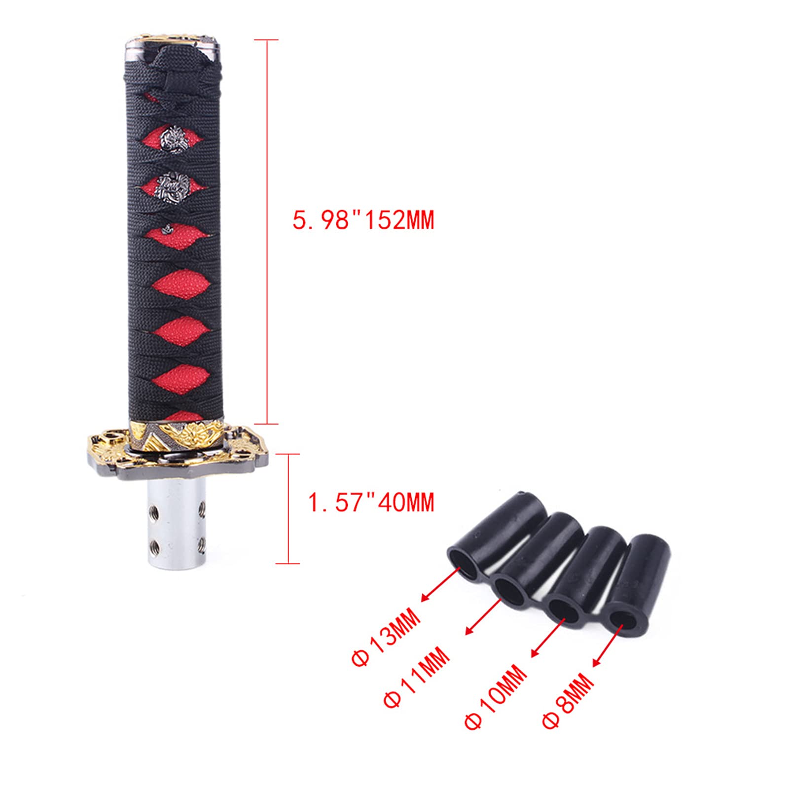 muge racing Universal Samurai Sword Automatic Shift Knob Suitable for Manual Transmission Cars-black-15cm