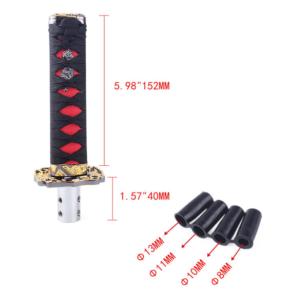 muge racing Universal Samurai Sword Automatic Shift Knob Suitable for Manual Transmission Cars-black-15cm