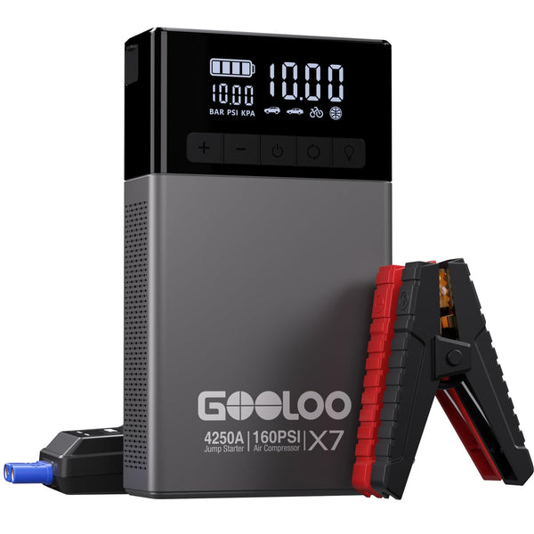 GOOLOO 1500A Jump Starter Power Pack, Car Battery Booster Jump Starter for 12V Vehicle(Up to 6.0L Gas,4.0L Diesel), Jump Pack and Jump Starters, With Smart Jumper and LED Torch