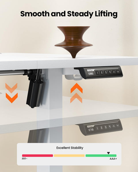 ErGear Electric Standing Desk Height Adjustable 160 x 80cm, Sit Stand Desk with 4 Memory Smart Pannel, Home Office Desk with Splice Board