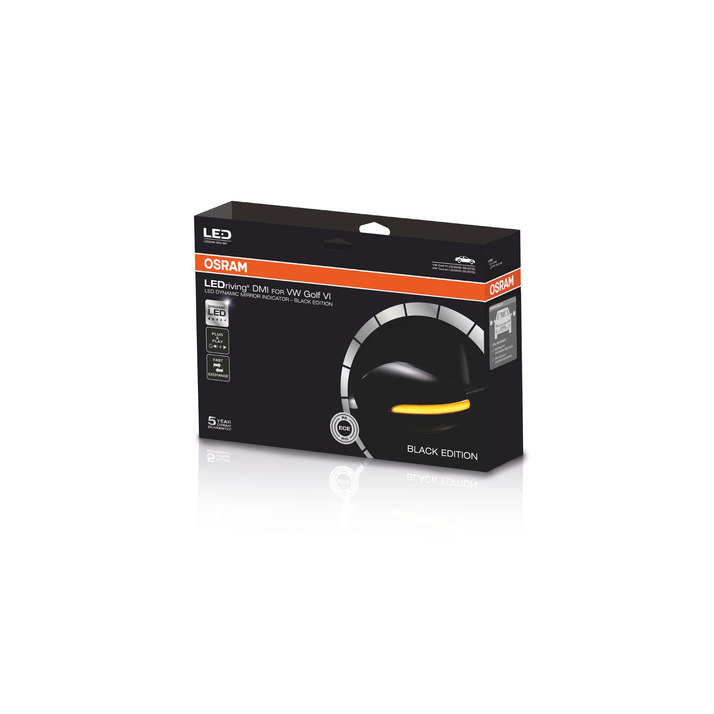 OSRAM LEDriving dynamic LED mirror indicator for Audi A3 8 V, Audi S3 8 V, Audi RS3 8 V - Black Edition