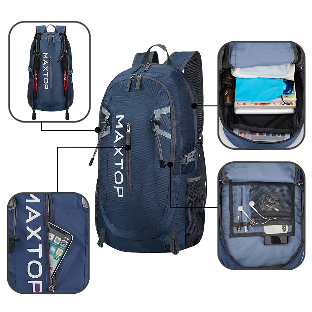 MAXTOP 40L Ultra Lightweight Packable Backpack Foldable Rucksack Water Resistent For Men Women Kids Outdoor Camping Hiking Travel Daypack Handy Durable