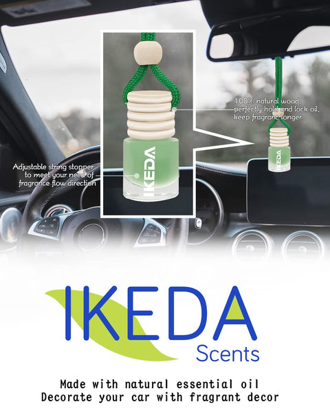 Ikeda scents Ikeda Car Air Fresheners | Automotive Hanging Pendant | Auto Perfume Diffuser with Real Oil | Strong and Long Last Fragrance | Fresh Smell Cover Odours | Car Accessories for Men Women