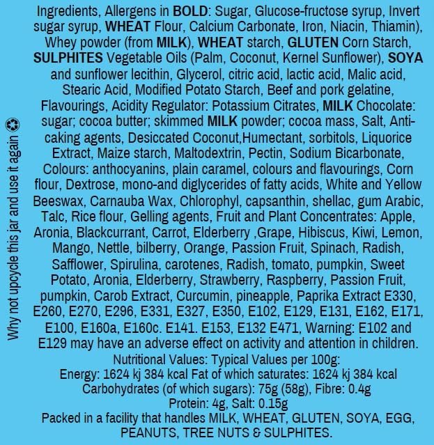 Happy Birthday Pick n Mix Sweet Jar Classic Retro Pick and Mix Jar 24cm x 9cm 650g Sweet Treat Gifting Co.