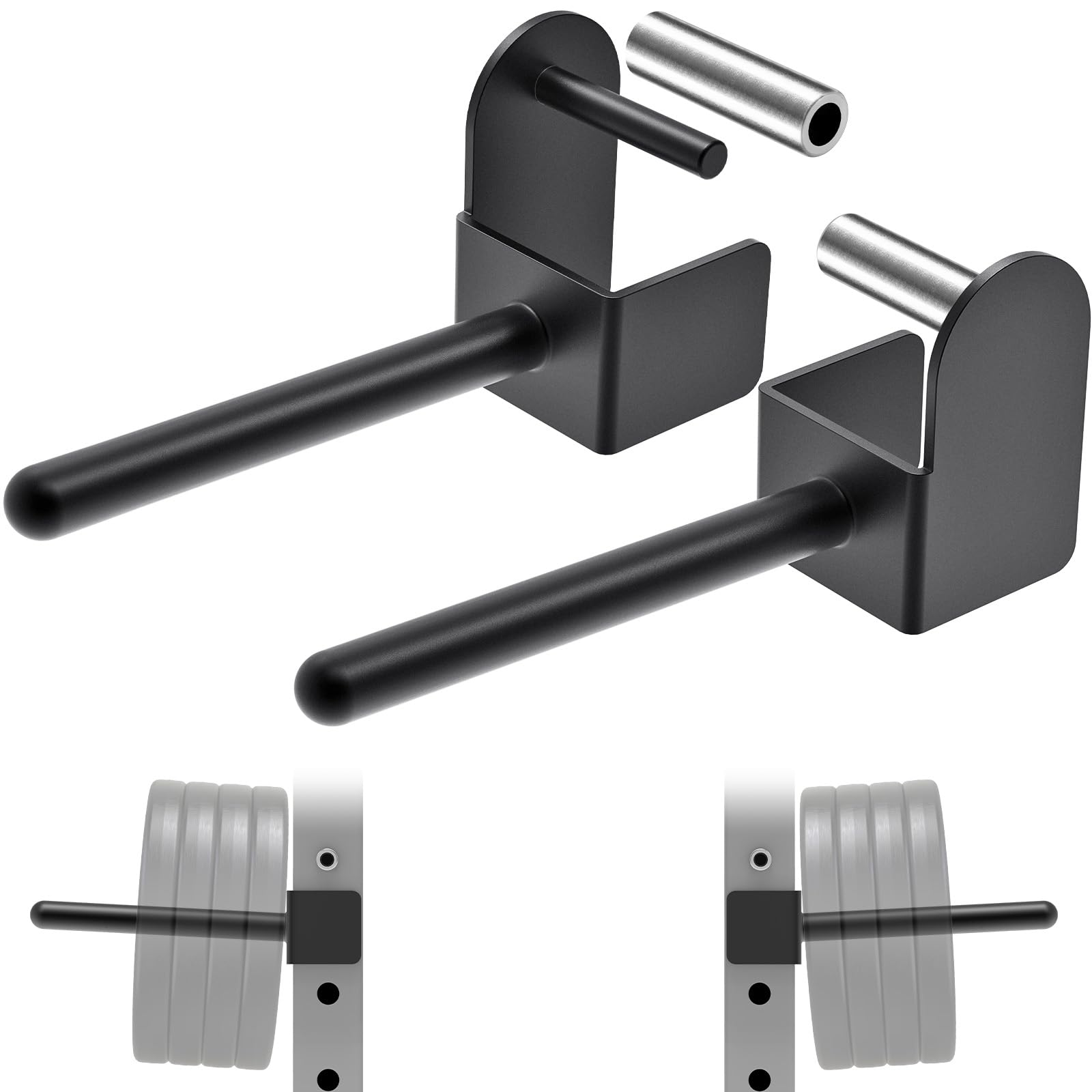 Kipika 3x3 Power Rack Weight Plate Holders - Heavy-Duty Steel, Supports Up to 300 lbs. Each - Universally Fits 3x3 Racks with 1" or 5/8" Holes -