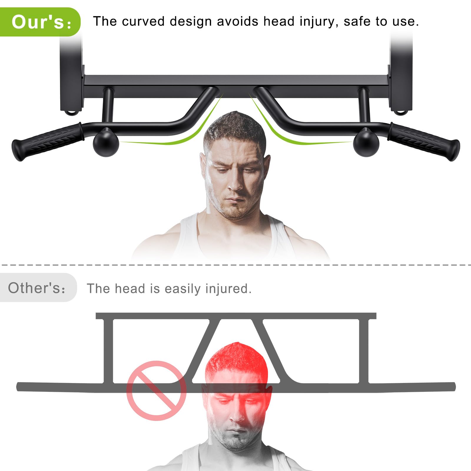 Kipika Ceiling Mounted Pull Up Bar - Heavy Duty, Highly Adjustable, Multifunctional - Home Gym System with Punching Bag Hanger and Resistance Bands