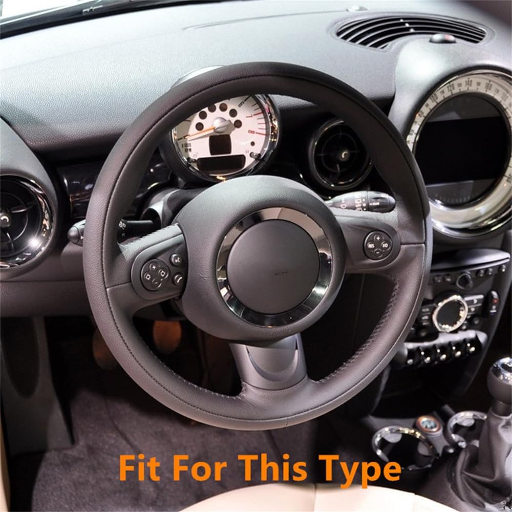 ABS Plastic Steering Wheel Decoration Trim Shell Sticker for Mini Cooper R55 Clubman R56 HatchBack R57 Convertible R58 Coupe R59 Roadster R60 Countryman R61 Paceman 2006~2016 B (Union Jack Gray)