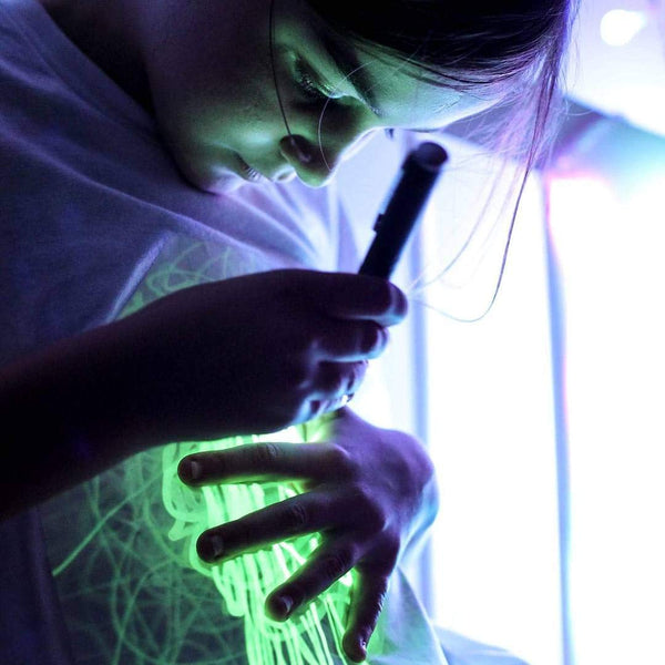 Illuminated Apparel Interactive Glow in The Dark T-Shirt - Fun for Birthday Parties & Festivals - Light up The Night