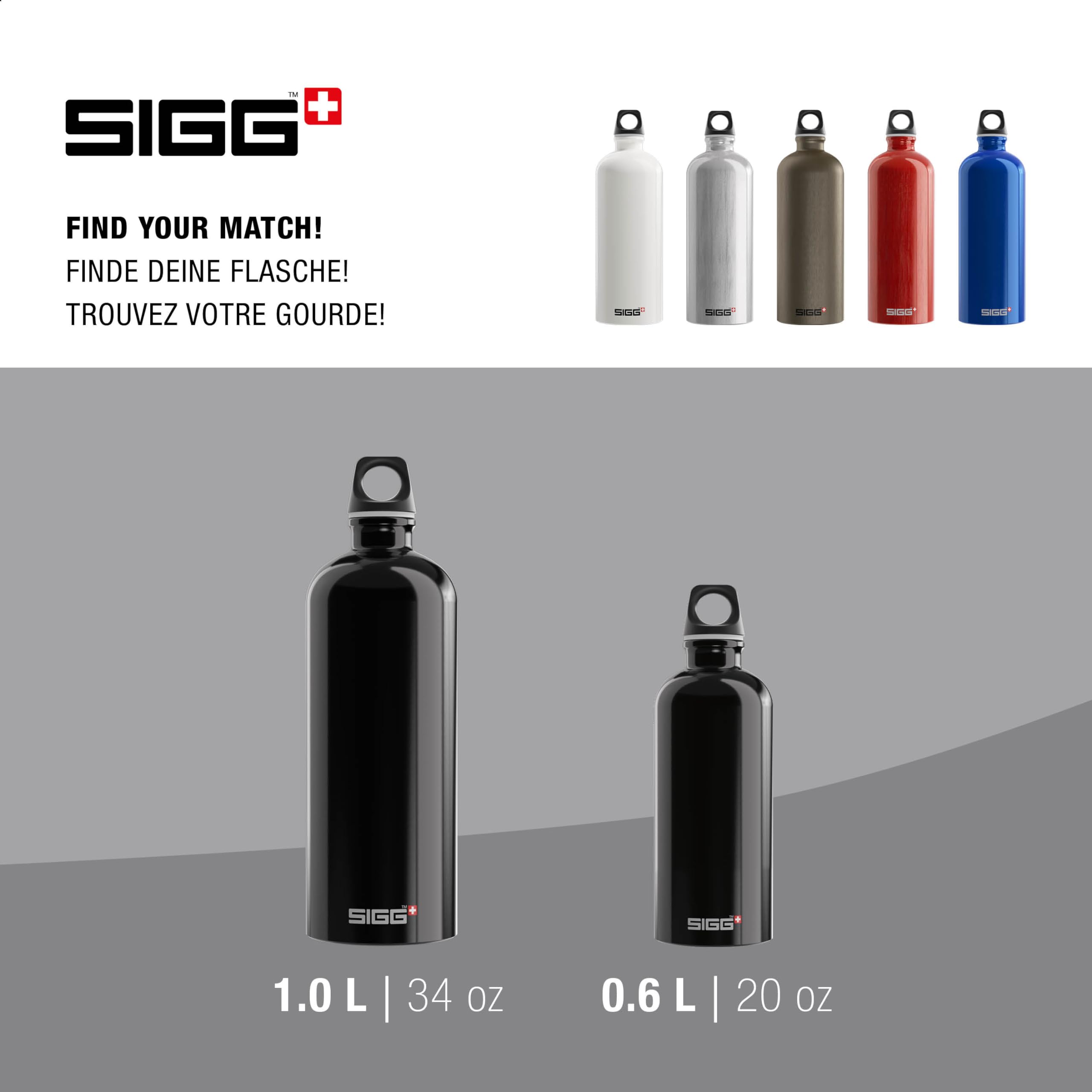 Sigg - Aluminum Water Bottle - Traveller - Climate Neutral Certified - Suitable For Carbonated Beverages - Leakproof & Lightweight - BPA Free - 0.6L / 1L/ 1.5L