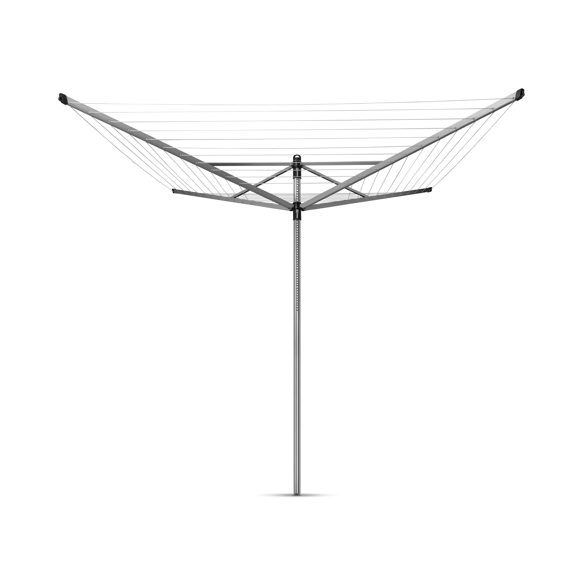 Brabantia - Lift-O-Matic - 60 Metres of Clothes Line - Adjustable in Height - UV-Resistant & Non-Slip Lining - Umbrella System - with Ground Spike 45