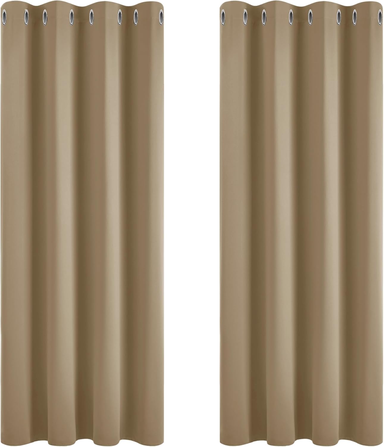 Deconovo Blackout Curtains Eyelet Super Soft Thermal Insulated Ring Top Blackout Curtains for Nursery 46 x 54 Drop Inch Dark Grey 2 Panels