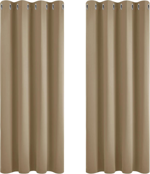 Deconovo Blackout Curtains Eyelet Super Soft Thermal Insulated Ring Top Blackout Curtains for Nursery 46 x 54 Drop Inch Dark Grey 2 Panels