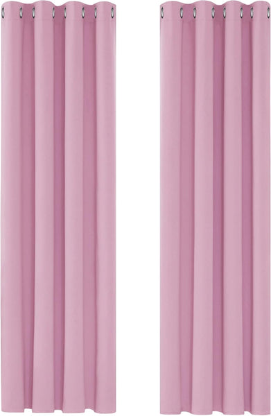 Deconovo Blackout Curtains Eyelet Super Soft Thermal Insulated Ring Top Blackout Curtains for Nursery 46 x 54 Drop Inch Dark Grey 2 Panels