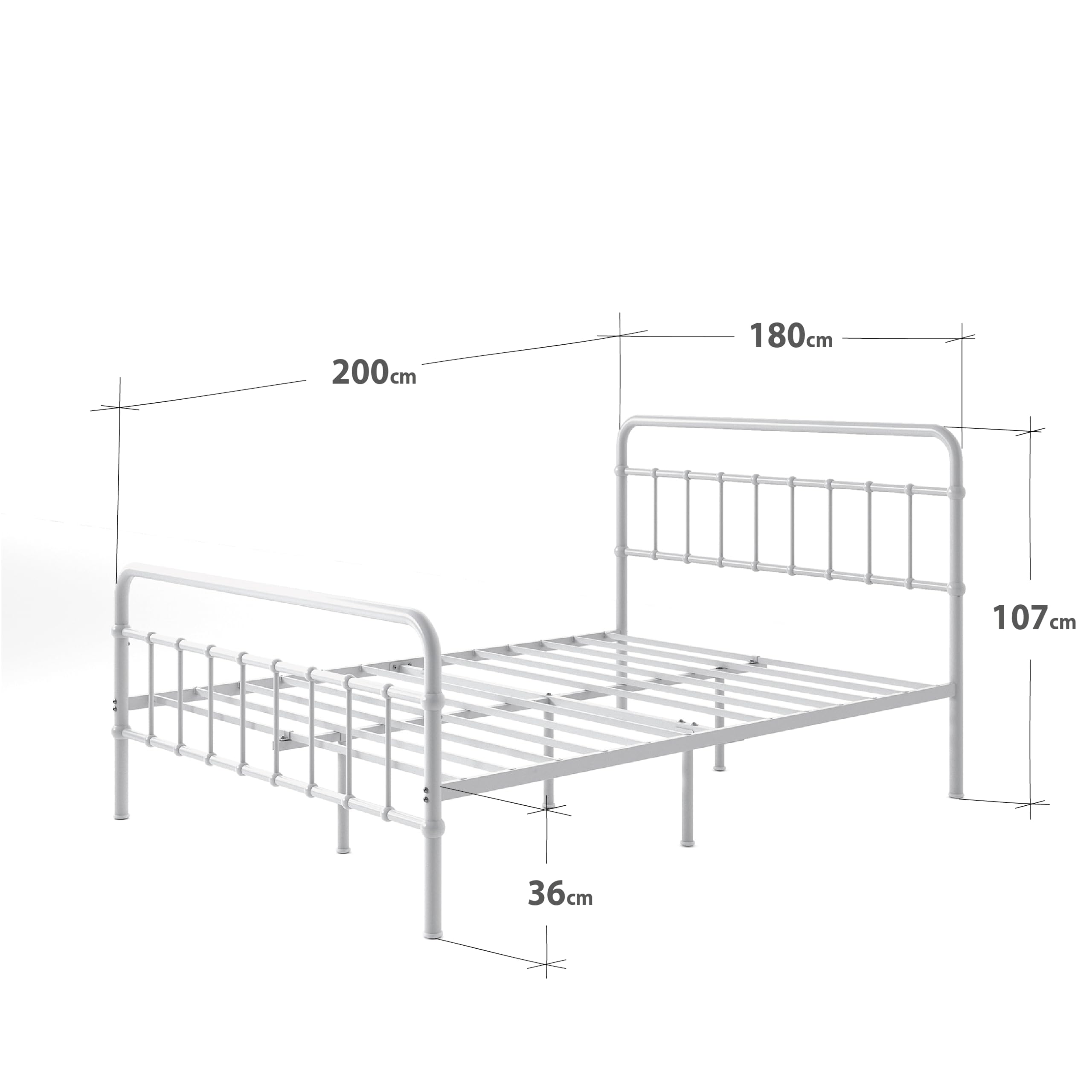 ZINUS Florence 3ft Single Bed Frame 90x190cm, Metal Platform Bed with Headboard and Footboard, Strong Steel Slat Support, Large Storage Space, Easy Assembly, Black