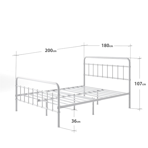 ZINUS Florence 3ft Single Bed Frame 90x190cm, Metal Platform Bed with Headboard and Footboard, Strong Steel Slat Support, Large Storage Space, Easy Assembly, Black