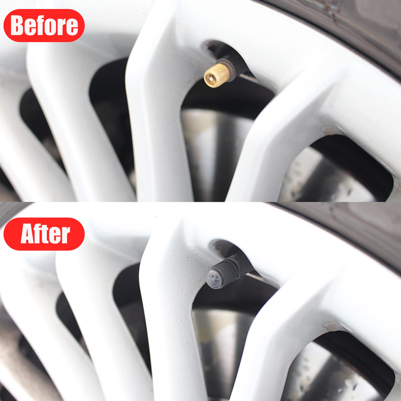 TCPENG® 10PCS Tyre Valve Caps, with O Seal Ring, Universal Stem Dust Covers for SUV, Cars, Bike, Motorcycles, Trucks, Heavy-Duty, Airtight Seal, Screw-On, Easy to Operation (10 Pack Black)