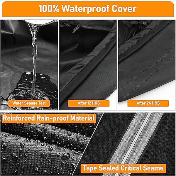 Raweao Kettle BBQ Cover 57cm for Weber, Waterproof Round Barbecue Cover 500D Oxford Weatherproof Compact BBQ Cover for Weber Spirit bbq(Φ71x68cm)