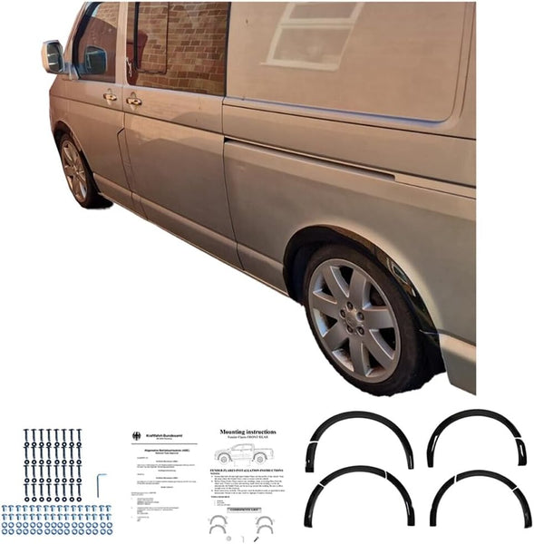 Oneway Set Wheel Arch Trims compatible with Volkswagen Transporter T5/T5.1 2003-2015 (Short & Long wheel base) - Gloss black