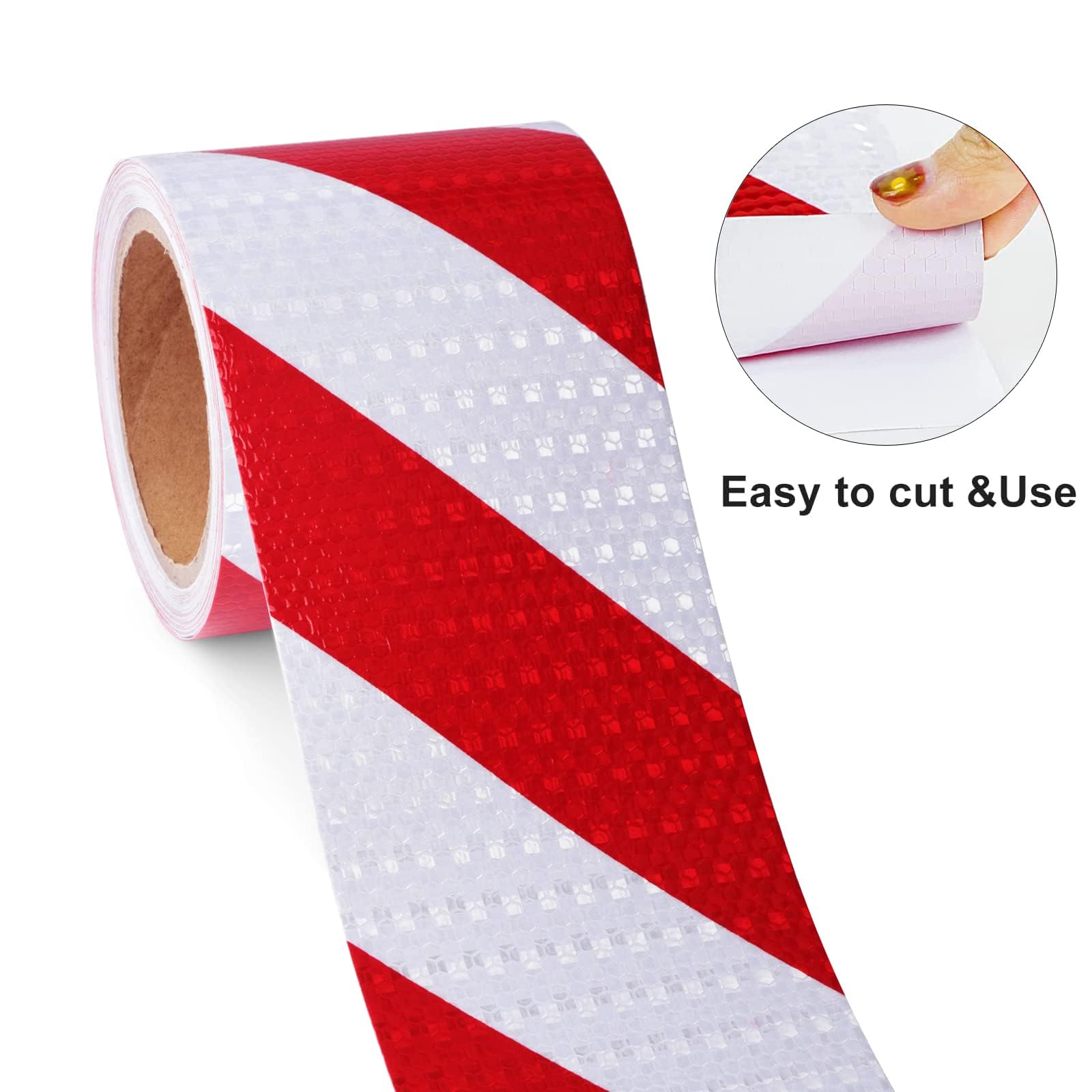 XFXIA Reflective Tape - Yellow & Black, 10cm x 20m, Waterproof, Self-Adhesive Warning Tape for Vehicles, Cars, Trailers, Outdoors